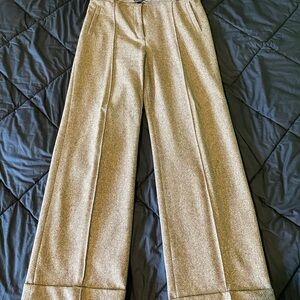 Wide-Leg Taupe Tweed Sézane Trousers size 40